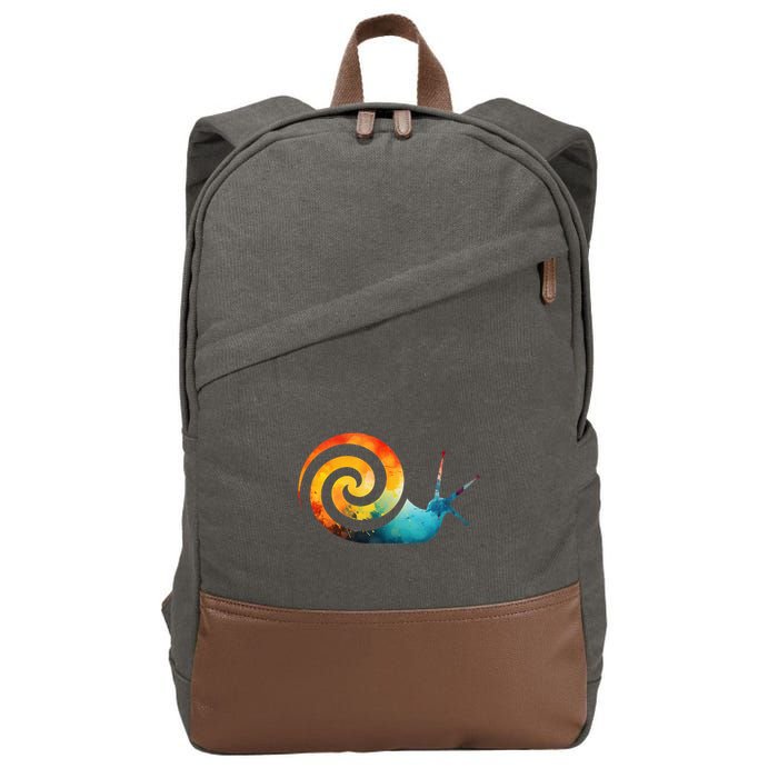 Simple snail Animals Funny little Minimalist Snail  Cotton Canvas Backpack