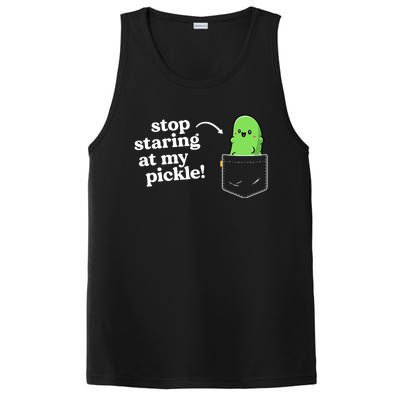 Stop Staring At My Pickle Adult Humor Pickle Lover PosiCharge Competitor Tank