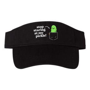 Stop Staring At My Pickle Adult Humor Pickle Lover Valucap Bio-Washed Visor