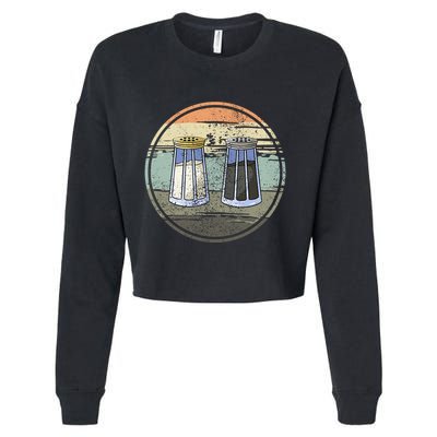 Salt Shaker And Pepper Retro Salt Lover Pepper Lover Salt Funny Gift Cropped Pullover Crew