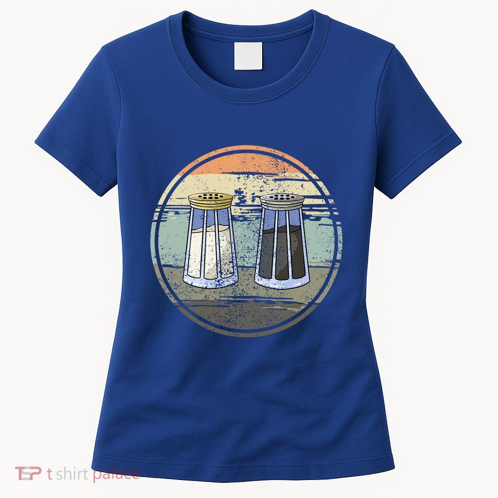 Salt Shaker And Pepper Retro Salt Lover Pepper Lover Salt Funny Gift Womens T-Shirt