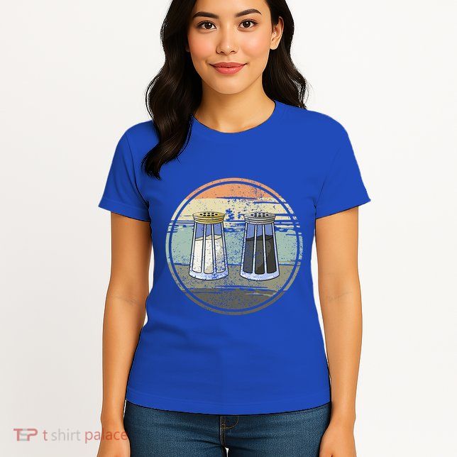 Salt Shaker And Pepper Retro Salt Lover Pepper Lover Salt Funny Gift Womens T-Shirt