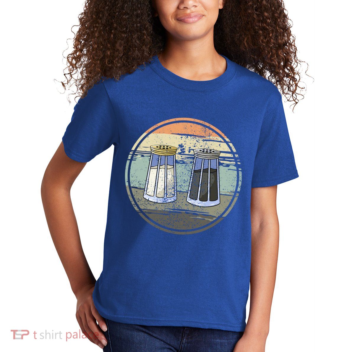 Salt Shaker And Pepper Retro Salt Lover Pepper Lover Salt Funny Gift Kids T-Shirt
