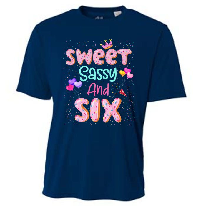 Sweet Sassy And Six Birthday For Girl 6 Year Old Cooling Performance Crew T-Shirt