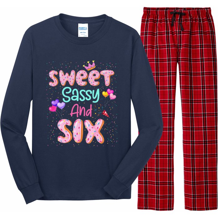 Sweet Sassy And Six Birthday For Girl 6 Year Old Long Sleeve Pajama Set