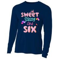 Sweet Sassy And Six Birthday For Girl 6 Year Old Cooling Performance Long Sleeve Crew