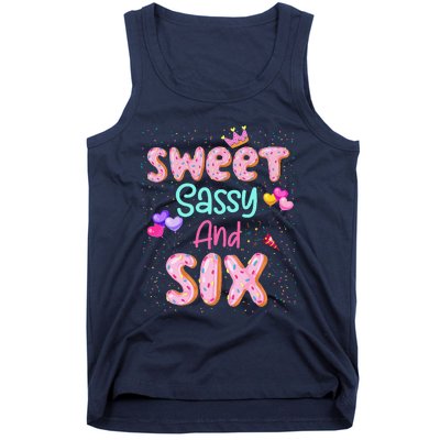 Sweet Sassy And Six Birthday For Girl 6 Year Old Tank Top