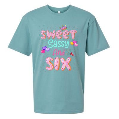 Sweet Sassy And Six Birthday For Girl 6 Year Old Sueded Cloud Jersey T-Shirt