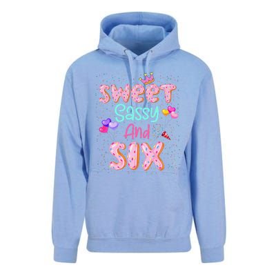 Sweet Sassy And Six Birthday For Girl 6 Year Old Unisex Surf Hoodie