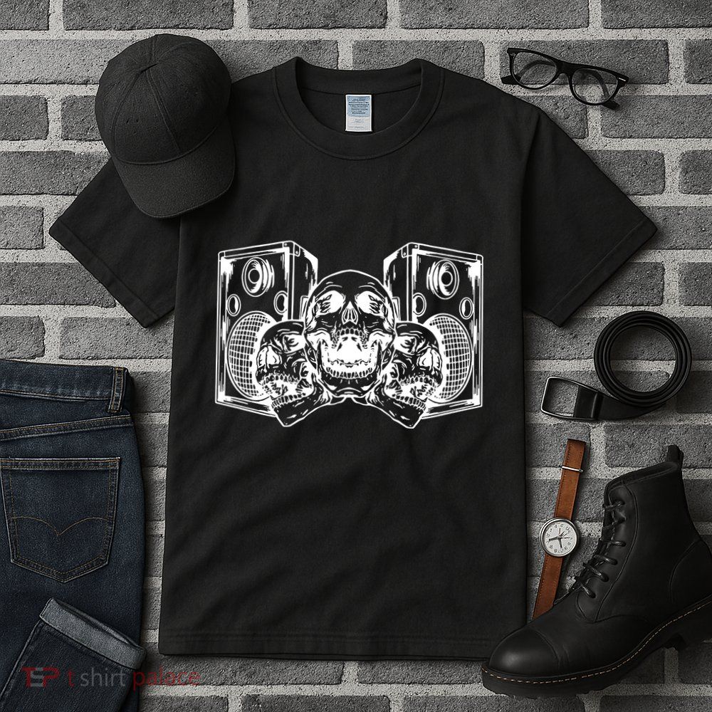 Skull Speakers Audio Gothic Regular Tall T-Shirt