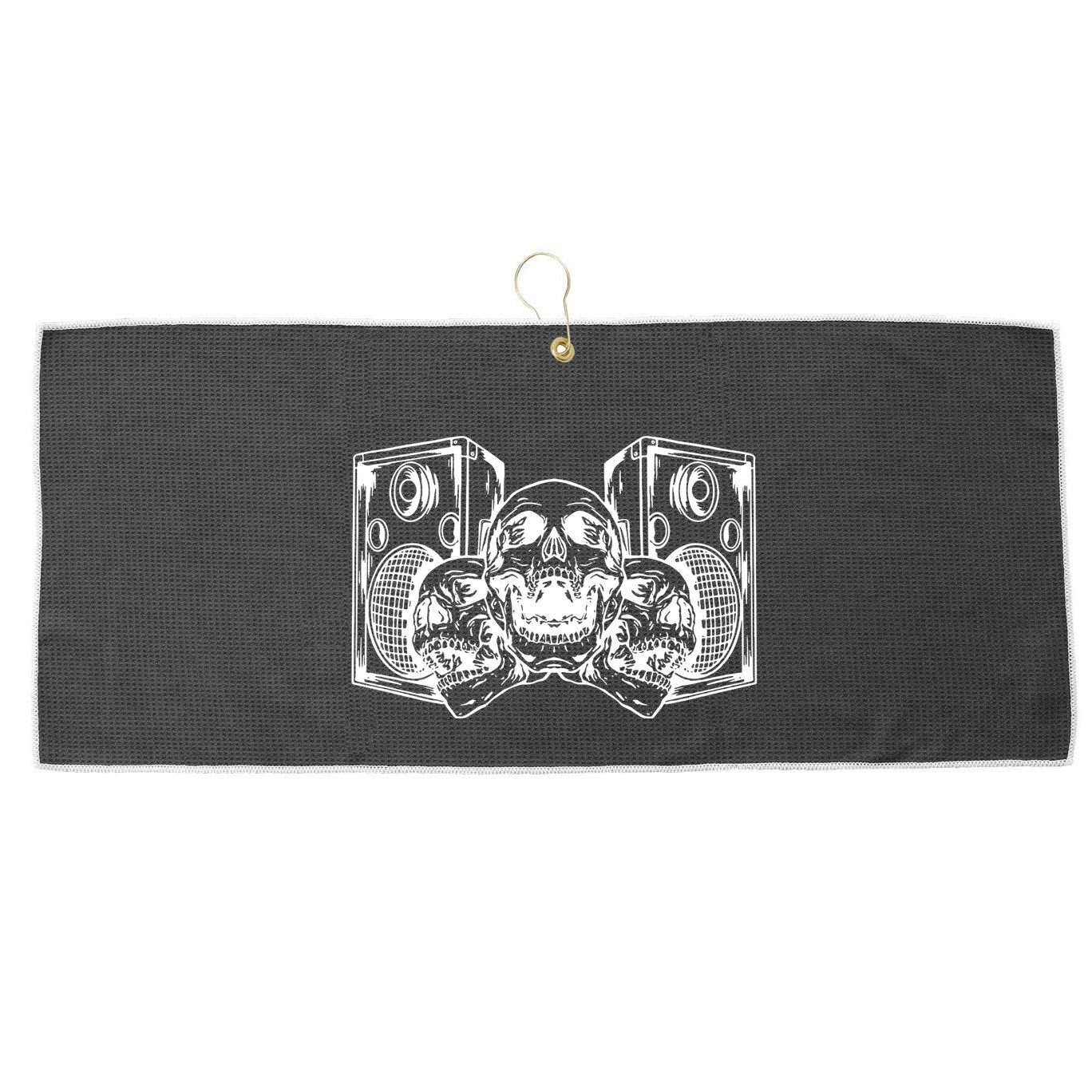 Skull Speakers Audio Gothic Regular Large Microfiber Waffle Golf Towel