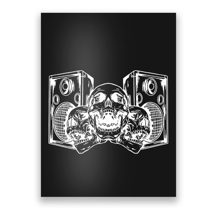 Skull Speakers Audio Gothic Regular Poster