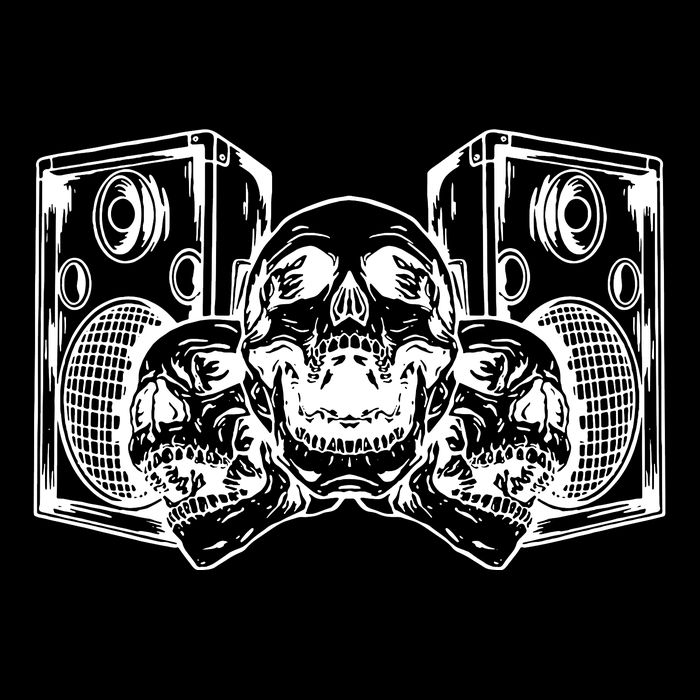 Skull Speakers Audio Gothic Regular Poster