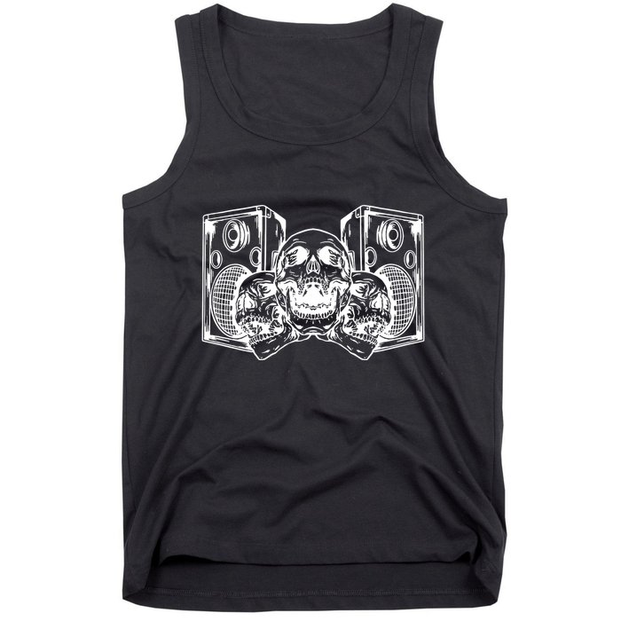Skull Speakers Audio Gothic Regular Tank Top