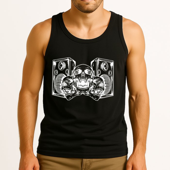 Skull Speakers Audio Gothic Regular Tank Top