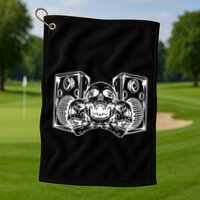 Skull Speakers Audio Gothic Regular Golf Towel