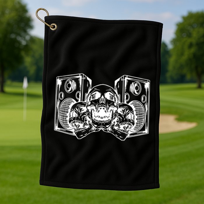 Skull Speakers Audio Gothic Regular Golf Towel