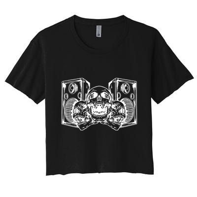 Skull Speakers Audio Gothic Regular Crop Top