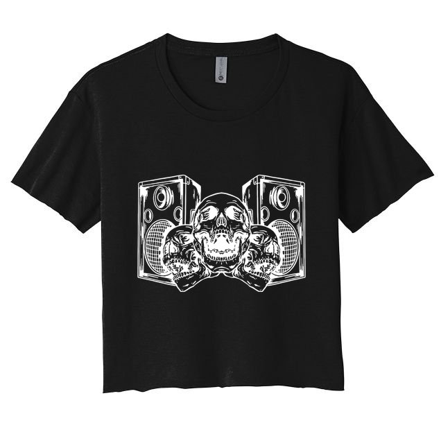 Skull Speakers Audio Gothic Regular Crop Top