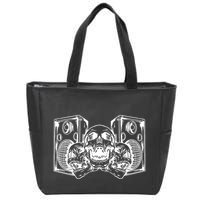 Skull Speakers Audio Gothic Regular Zip Tote Bag