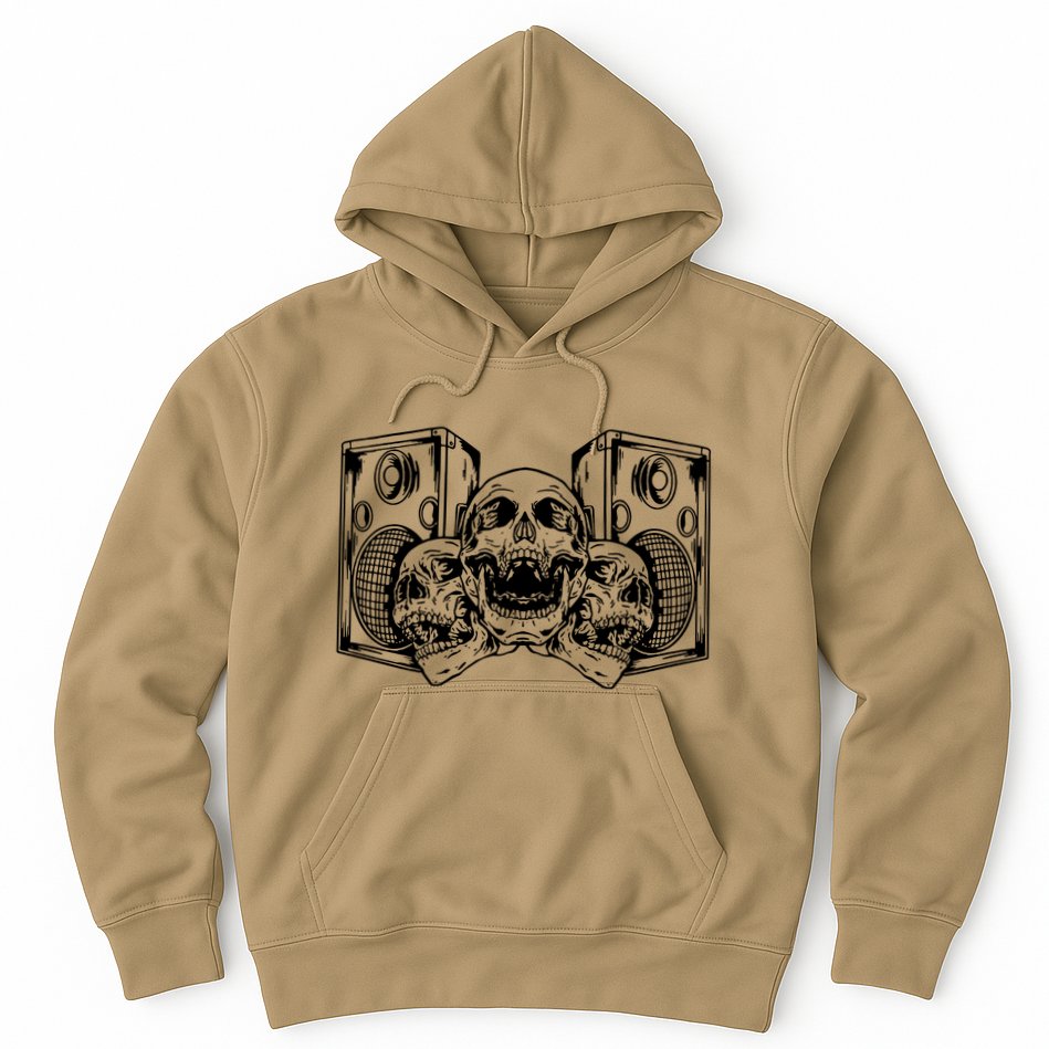 Skull Speakers Audio Gothic Regular Hoodie
