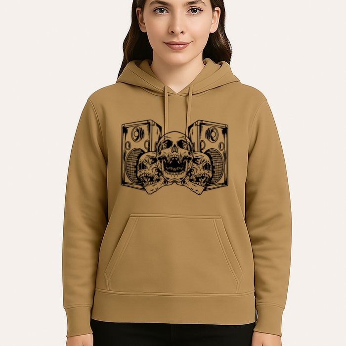 Skull Speakers Audio Gothic Regular Hoodie