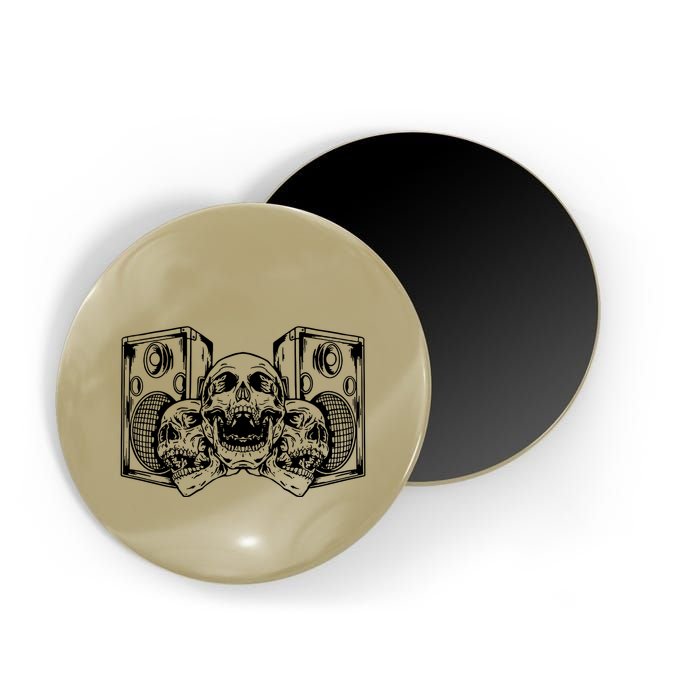 Skull Speakers Audio Gothic Regular Magnet