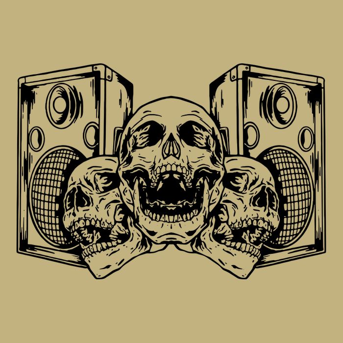 Skull Speakers Audio Gothic Regular Magnet