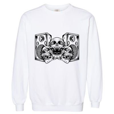 Skull Speakers Audio Gothic Regular Garment-Dyed Sweatshirt
