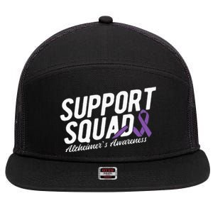 Support Squad Alzheimers Awareness 7 Panel Mesh Trucker Snapback Hat