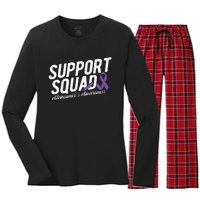 Support Squad Alzheimers Awareness Women's Long Sleeve Flannel Pajama Set 