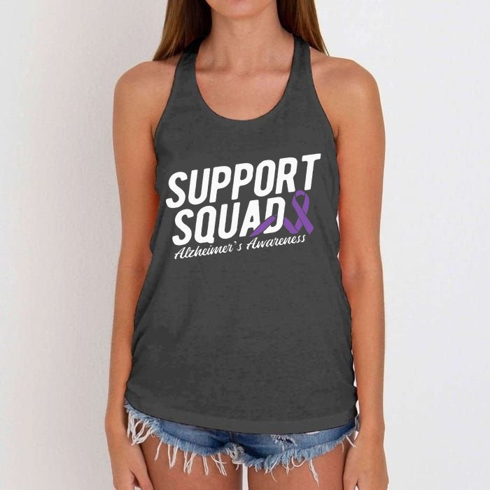 Support Squad Alzheimers Awareness Women's Knotted Racerback Tank