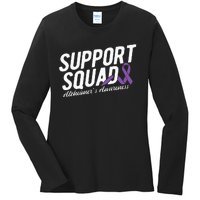 Support Squad Alzheimers Awareness Ladies Long Sleeve Shirt