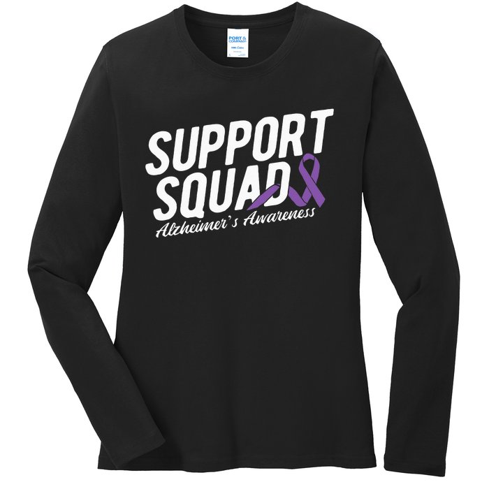 Support Squad Alzheimers Awareness Ladies Long Sleeve Shirt