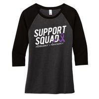 Support Squad Alzheimers Awareness Women's Tri-Blend 3/4-Sleeve Raglan Shirt