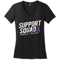 Support Squad Alzheimers Awareness Women's V-Neck T-Shirt