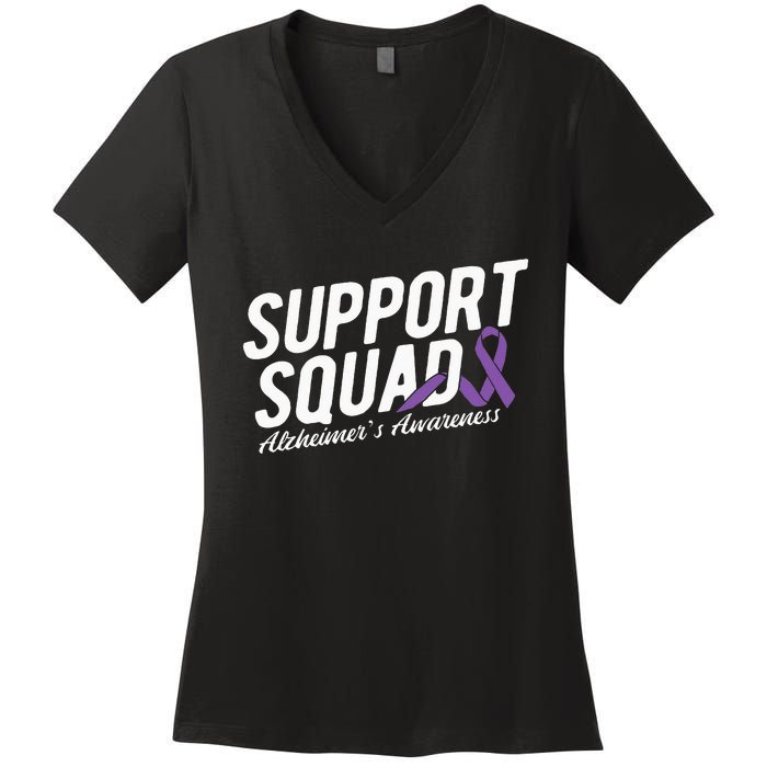 Support Squad Alzheimers Awareness Women's V-Neck T-Shirt