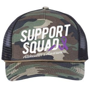 Support Squad Alzheimers Awareness Retro Rope Trucker Hat Cap