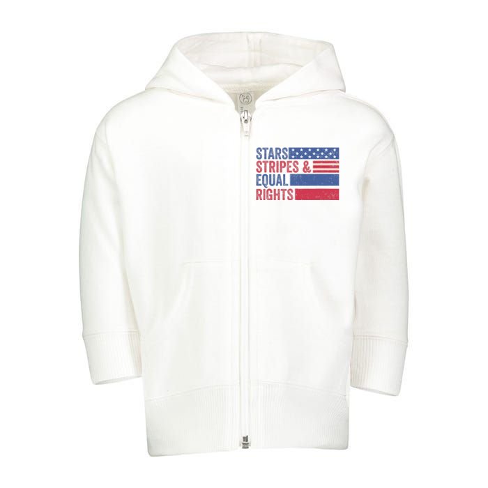 Stars Stripes And Equal Rights 4th Of July 's Rights Toddler Zip Fleece Hoodie