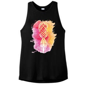 Swingers Subtle Artistic Upside Down Pineapple Gift Ladies PosiCharge Tri-Blend Wicking Tank