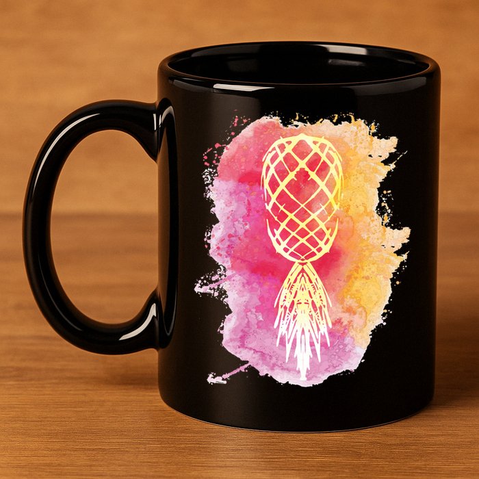 Swingers Subtle Artistic Upside Down Pineapple Gift 11oz C Handle Ceramic Mug