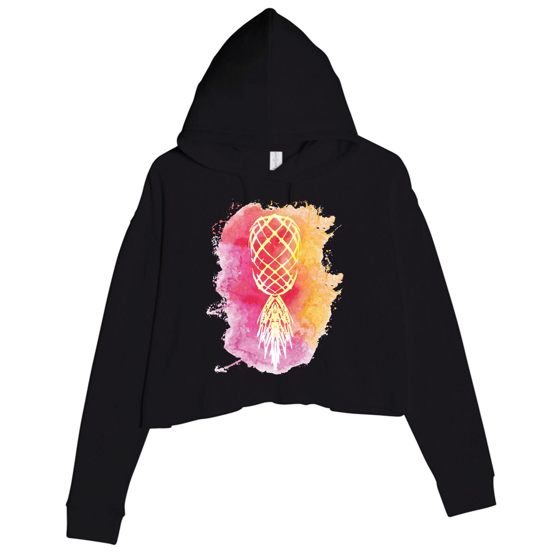Swingers Subtle Artistic Upside Down Pineapple Gift Crop Fleece Hoodie