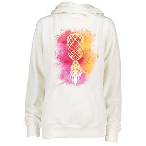 Swingers Subtle Artistic Upside Down Pineapple Gift Womens Funnel Neck Pullover Hood