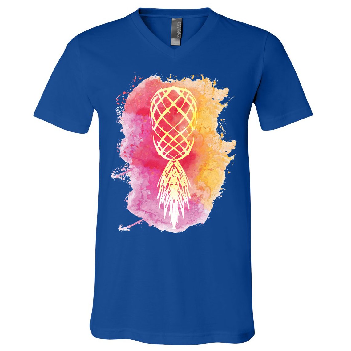 Swingers Subtle Artistic Upside Down Pineapple Gift V-Neck T-Shirt