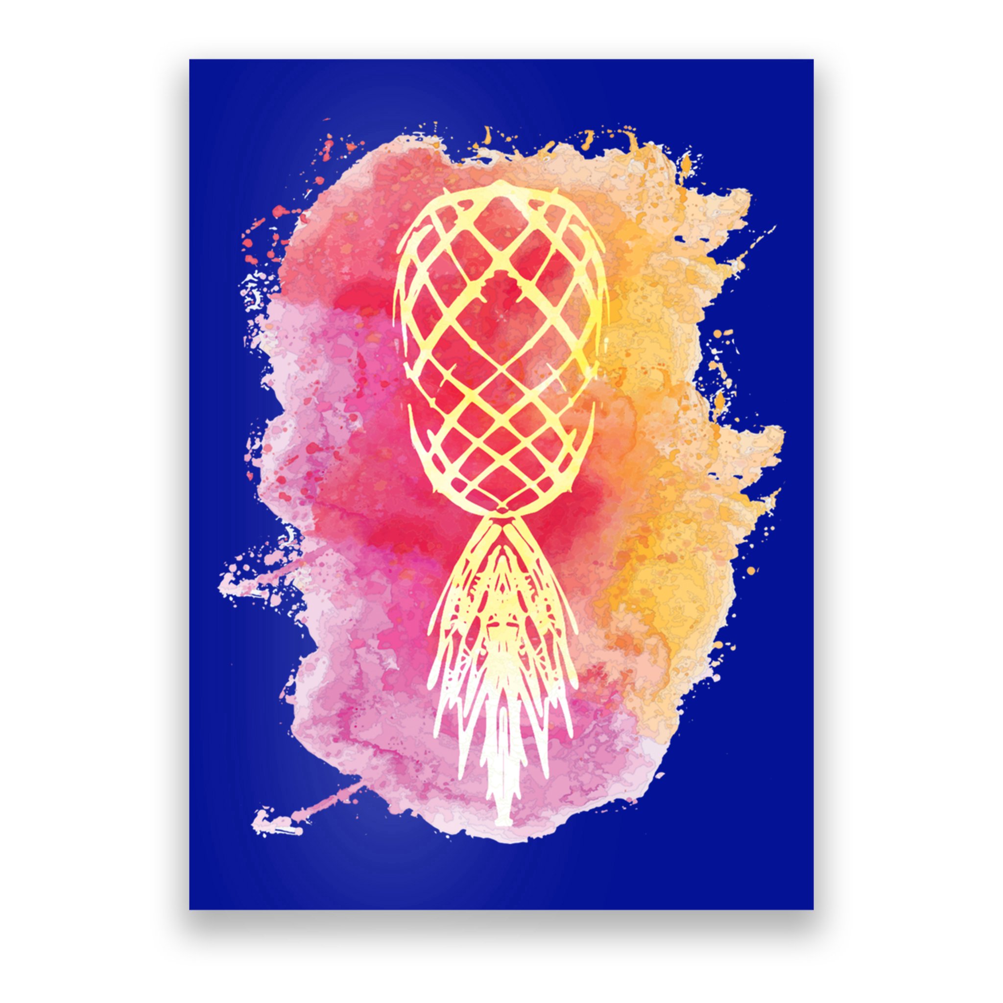 Swingers Subtle Artistic Upside Down Pineapple Gift Poster