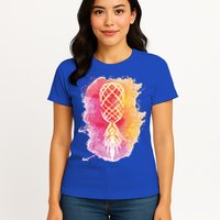 Swingers Subtle Artistic Upside Down Pineapple Gift Womens T-Shirt