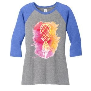 Swingers Subtle Artistic Upside Down Pineapple Gift Women's Tri-Blend 3/4-Sleeve Raglan Shirt