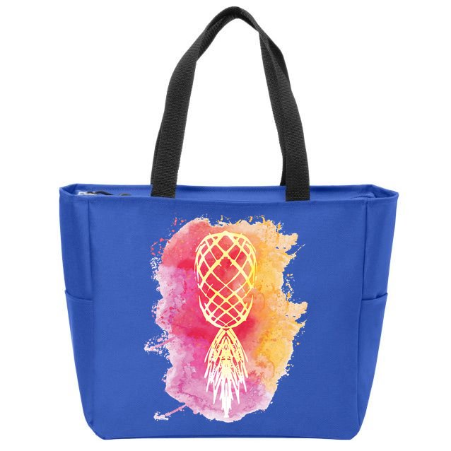 Swingers Subtle Artistic Upside Down Pineapple Gift Zip Tote Bag