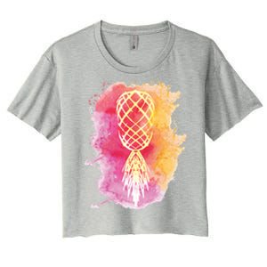 Swingers Subtle Artistic Upside Down Pineapple Gift Women's Crop Top Tee