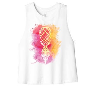 Swingers Subtle Artistic Upside Down Pineapple Gift Women's Racerback Cropped Tank